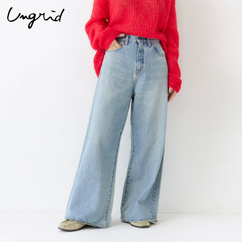 Ungrid25秋冬新品直筒拖地牛仔裤