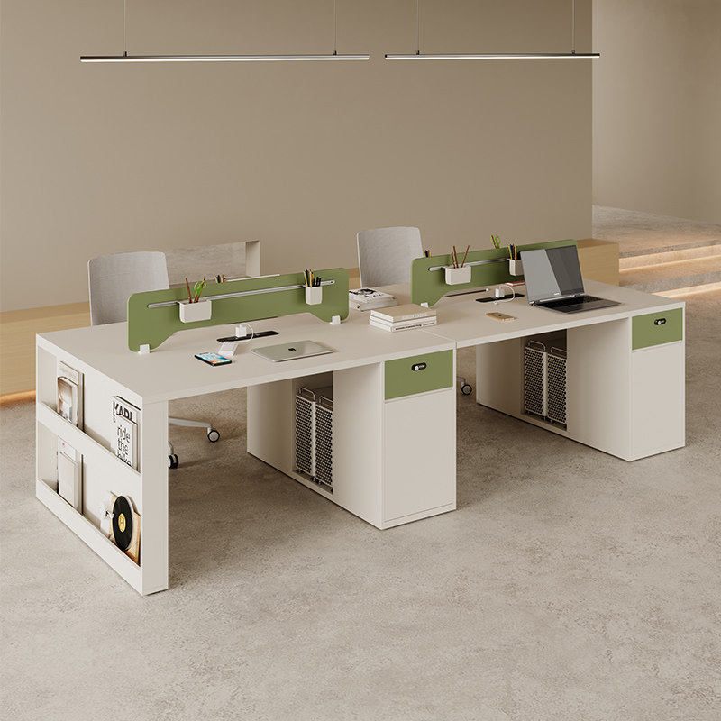 职员办公桌椅组合简约现代员工位4/6人位2电脑隔断工位屏风职员桌