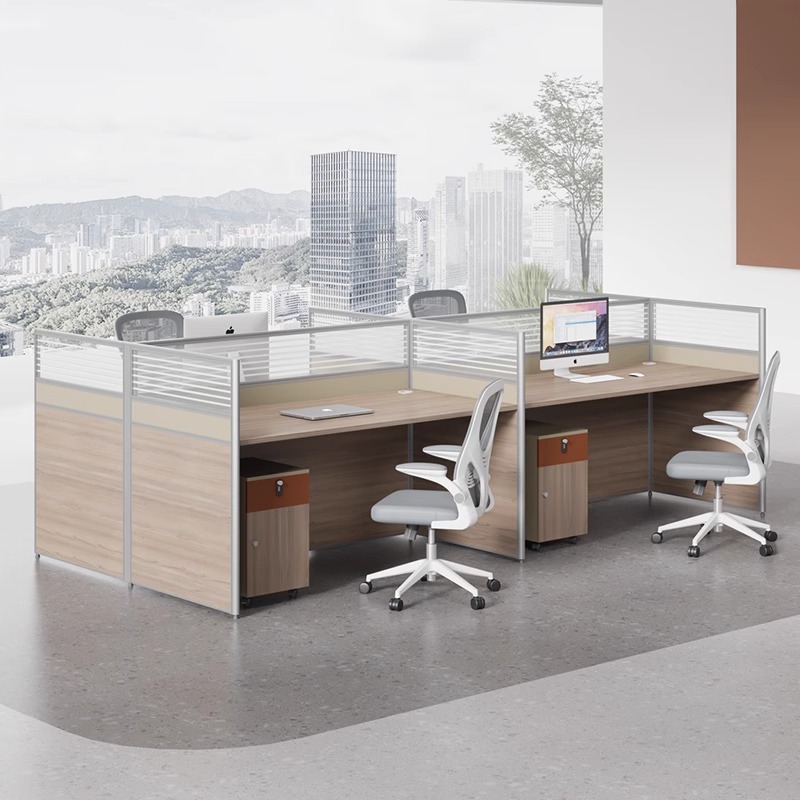 办公家具职员桌组合4/6人办公桌四人屏风工作位卡座隔断员工桌椅