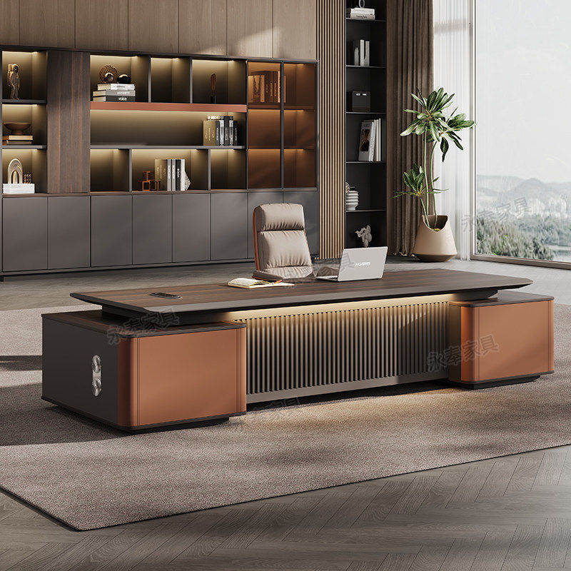 办公桌老板桌轻奢烤漆骑士橙总裁桌简约现代领导办公室大班台班桌,商业/办公家具,大班台/主管桌,淘宝优惠券,粉丝福利购,淘宝优惠卷