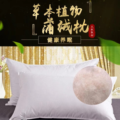 蒲绒枕头护颈透气承托好不塌陷不变形单人枕芯香蒲绒成人枕头芯