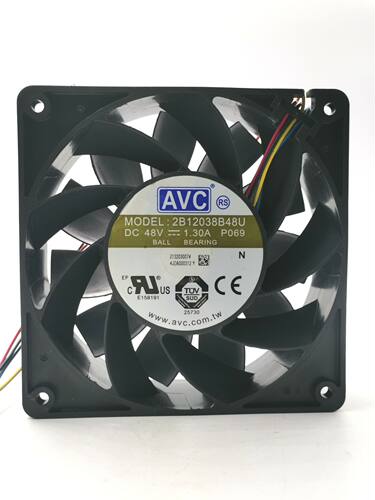 2B12038B48U 原装AVC 12038 48V 1.30A 4线PWM 直流暴力散热风扇