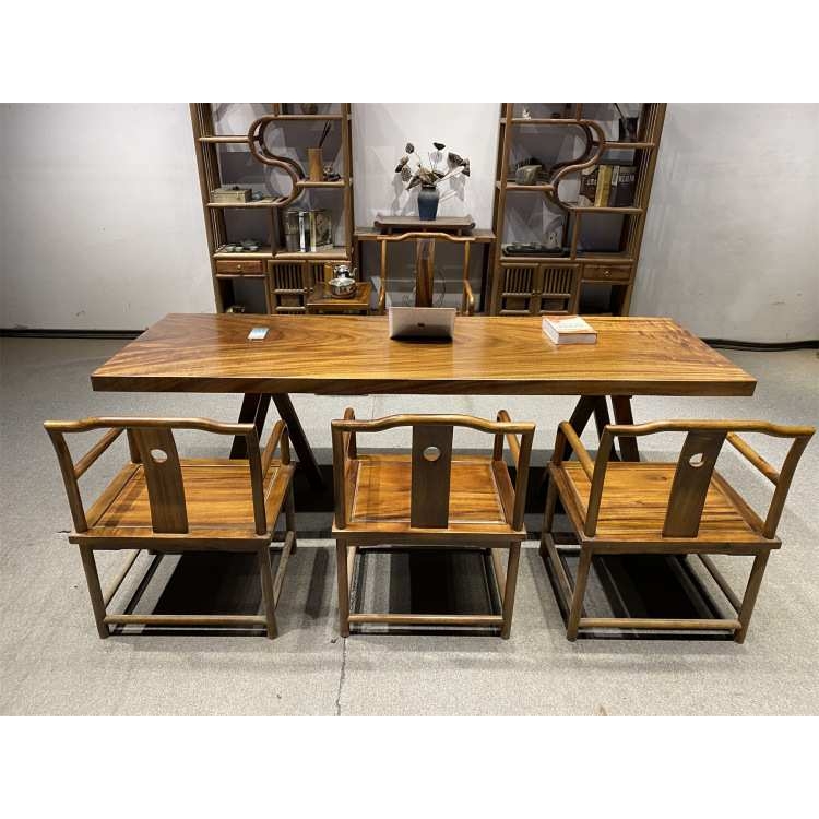 实木大板整块原木茶桌茶台胡桃木办公桌餐桌书桌画案原木