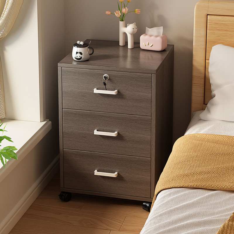 床头柜卧室现代简约小型简易款床边收纳柜多功能带锁储物柜床头桌