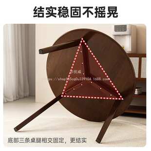 尔优威阳台茶几现代简约洽谈圆形餐桌椅组合家用小户型茶桌全实木