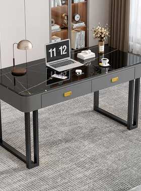 钢化玻璃电脑桌台式电竞桌子女生卧室书桌梳妆台一体办公桌椅组合