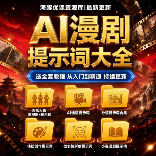 AI漫剧提示词大全角色分镜打斗场景模板人物创作制作教程全流程