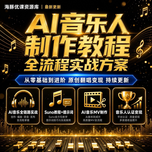 AI音乐人制作教程汽水sunoAI音乐转原创AI音乐人MV教程全套流程