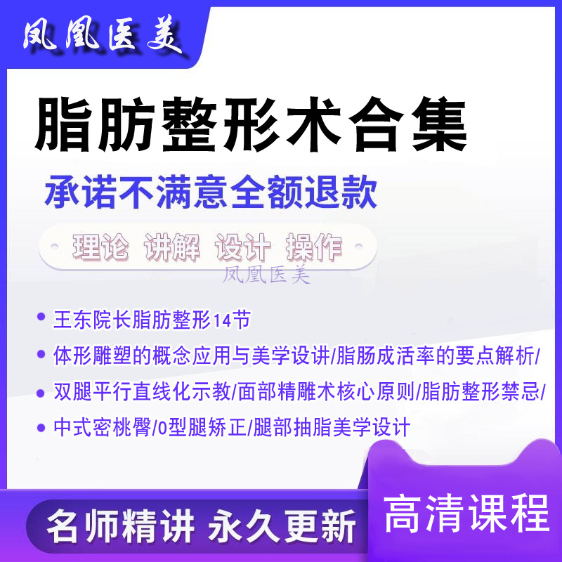 王东院长脂肪整形术合集体形雕塑美学设计面部脂肪精雕术14节视频