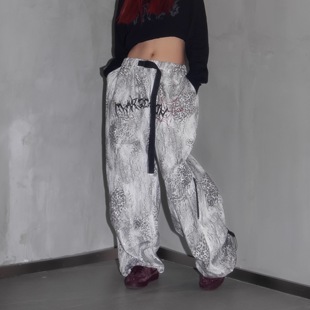 MarScallion水钻豹纹宽松男女同款 秋冬 跳舞重磅街舞爵士裤