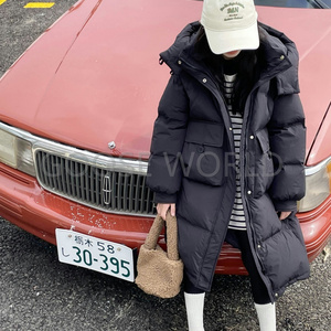 童装2023冬季男女童加厚90白鸭绒羽绒服中长款韩版中大童宝宝外套