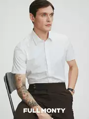 [No-Iron, Anti-Wrinkle] Short-Sleeved Shirt for Men, Business Casual Formal Wear, Professional Suit, White Shirt, Summer Thin Style