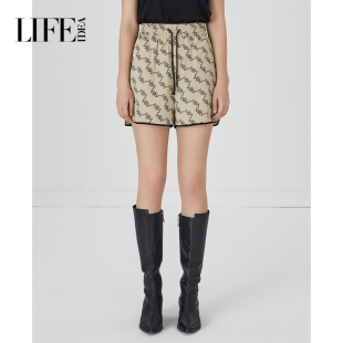 宽松阔腿休闲裤 字母短裤 子1E3K71091 早秋新款 莱芙艾迪儿品牌女装