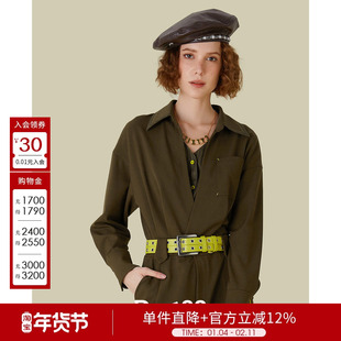 D佳美学馆时髦工装甜酷风连衣裤女秋冬休闲百搭设计感连体长裤