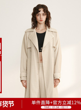 【设计师女装】24冬季中长风衣外套5V1W64126
