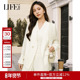 莱芙艾迪儿职场通勤秋冬优雅温柔百搭OL风西装 中长外套女