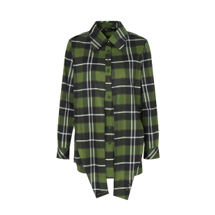 宽松简约休闲通勤长袖 女初秋新款 上衣 百搭格纹衬衫 D佳美学馆经典