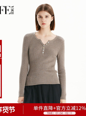 莱芙艾迪儿品牌女装年秋季新款套头针织衫3V3M43231