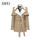 莱芙艾迪儿高级感复古精致法式 风衣女秋冬慵懒风气质收腰外套短款
