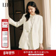 莱芙艾迪儿秋冬设计感职场通勤OL风气质典雅百搭中长外套西服女