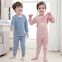 Baby Qiuyi Qiuku Set Cotton Đồ lót trẻ em Mùa xuân Em bé bảo vệ eo cao Cô gái bụng mùa xuân và mùa thu Chàng trai - Quần áo lót do bo tre em