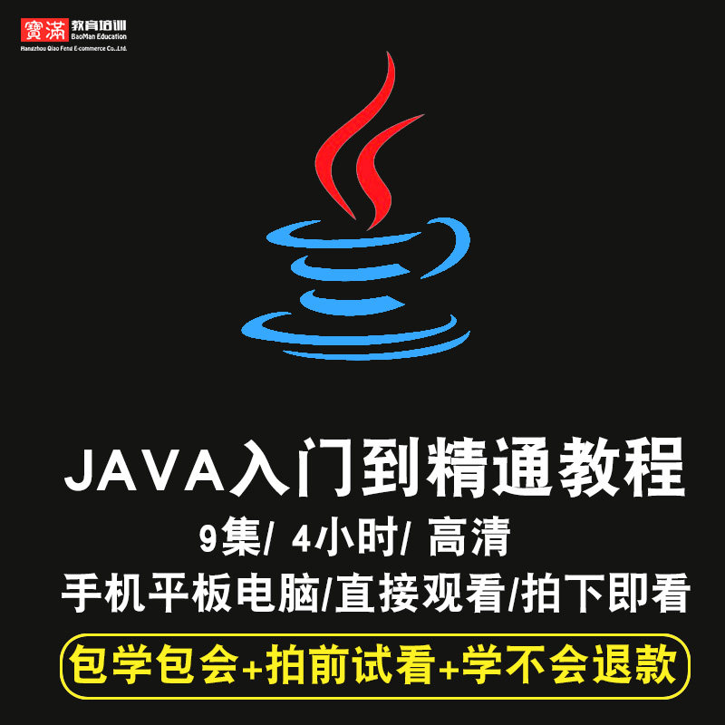 java视频教程 开发编程程序设计零基础入门自学架构框架在线课程