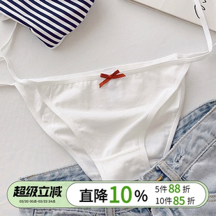 千叶真纪。纯棉绑带内裤女生可解开性感侧边系带低腰纯欲少女夏薄