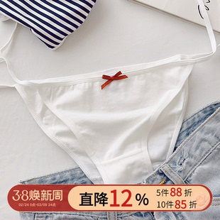 千叶真纪。纯棉绑带内裤女生可解开性感侧边系带低腰纯欲少女夏薄