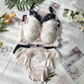 85BCD舒适套装 2024年春夏薄款 蕾丝花边性感圆盘胸中鸡心偏小大码