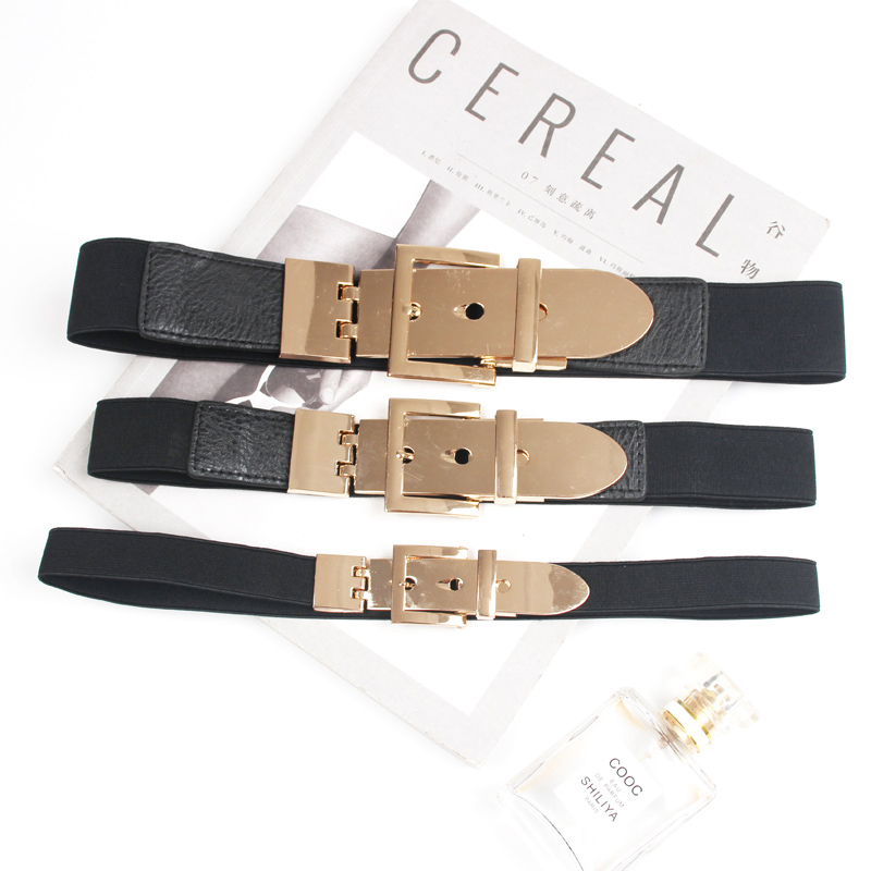 单品弹力金属扣头松紧羽绒服腰带