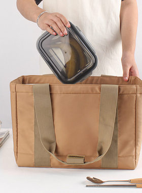 大容量户外野餐抽绳保温包野餐包防水保温袋上班饭盒袋手提购物袋