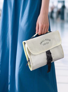 日系旅行抗菌洗漱包折叠收纳袋便携出差干湿分离大容量简约化妆包