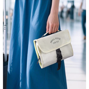 日系旅行抗菌洗漱包折叠收纳袋便携出差干湿分离大容量简约化妆包