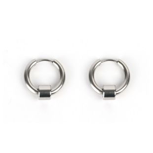 简约小众设计感耳环男女朋克嘻哈潮流耳钉情侣钛钢小圆柱吊坠男款