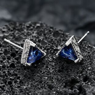 高级感简约复古电镀工艺三角形锆石耳钉精美个性百搭时尚潮流耳饰