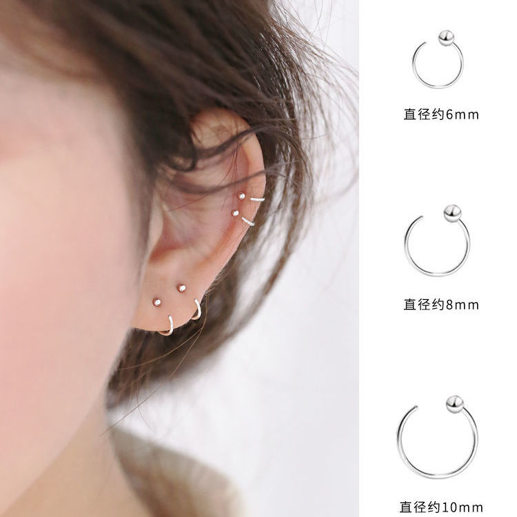 925圈圈耳环女款养耳洞小众设计耳圈耳钉耳骨钉高级感简约ins耳饰