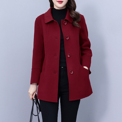 中长款毛呢外套女士秋冬季2025新款爆款中年妈妈夹棉加厚呢子大衣