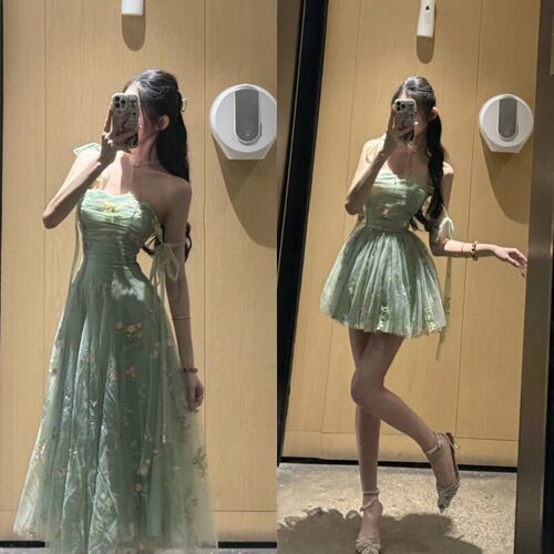 专柜森系精灵夏季收腰显瘦法式辣妹吊带抹胸碎花女性感气质仙女连