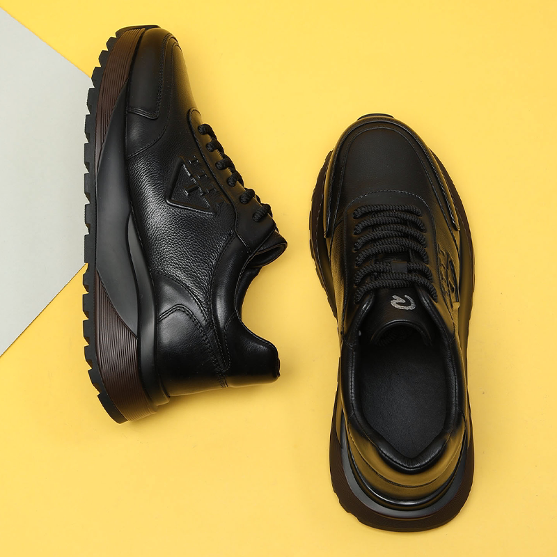 欧洲站全头层牛皮运动鞋2025秋冬季新款发泡厚底增高休闲真皮板鞋