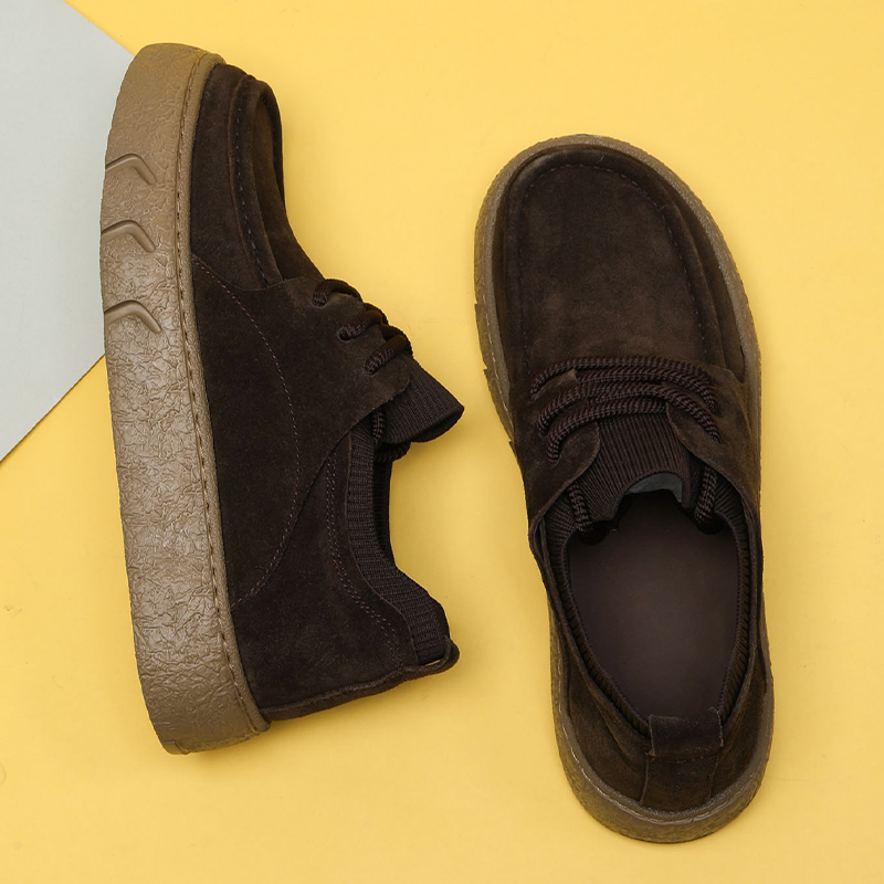 磨砂全牛皮发泡软厚底轻便增高