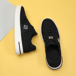 黑色帆布鞋高级感男款2026春夏季新款软底透气板鞋一脚蹬休闲男鞋