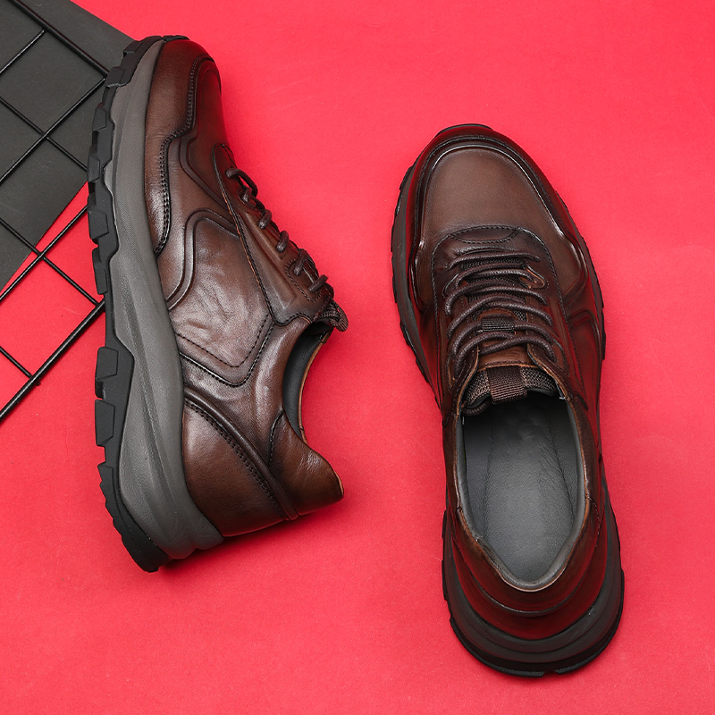 运动休闲皮鞋增高通勤复古百搭