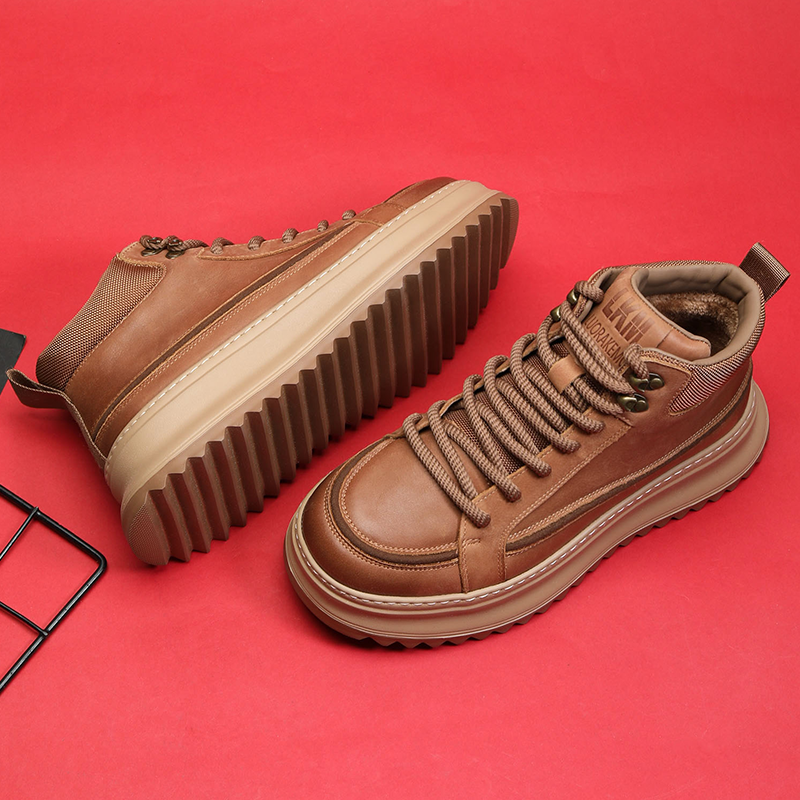 单棉可选真皮高帮鞋复古时尚百搭