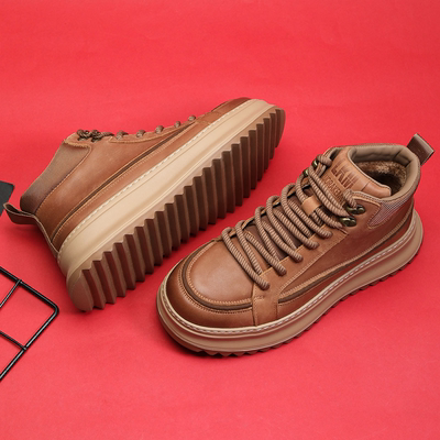 单棉可选真皮高帮鞋复古时尚百搭