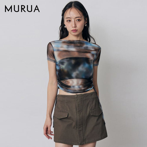 MURUA26夏季新品半透短袖上衣女