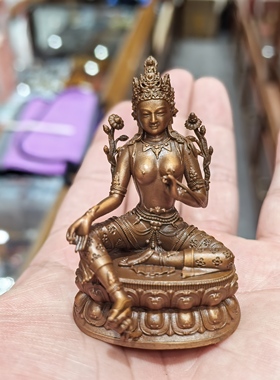 绿度母/度母/度姆/卓玛/5cm 紫铜佛像梵天藏传佛堂供奉摆件
