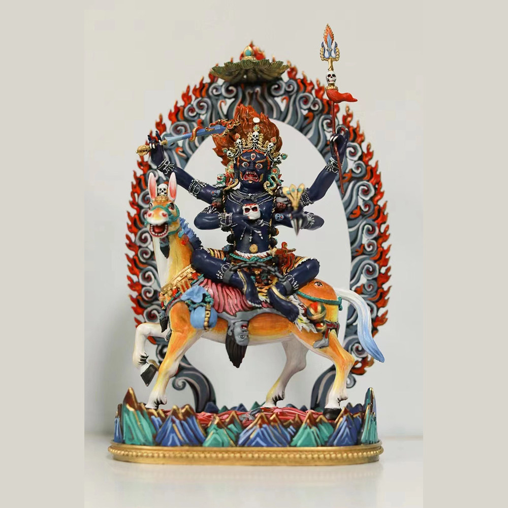 吉祥天母班丹拉姆紫铜佛像梵天造像佛堂供奉佛具摆件可定制金银