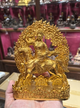 阿企佛母/阿企秋吉卓玛/骑马阿企佛母/阿奇佛母/15cm金铜佛堂佛像