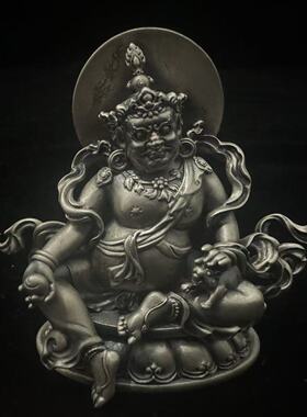 黄财神/5.5cm银佛像 梵天藏传佛堂供奉摆件