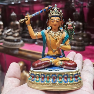 江白央/文殊菩萨/大势至菩萨10公分彩绘佛像藏传密宗佛堂供奉摆件